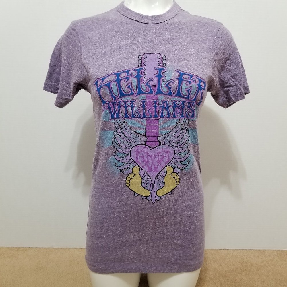 Keller Williams shirt Small toes heart wings guitar logo graphic band merch